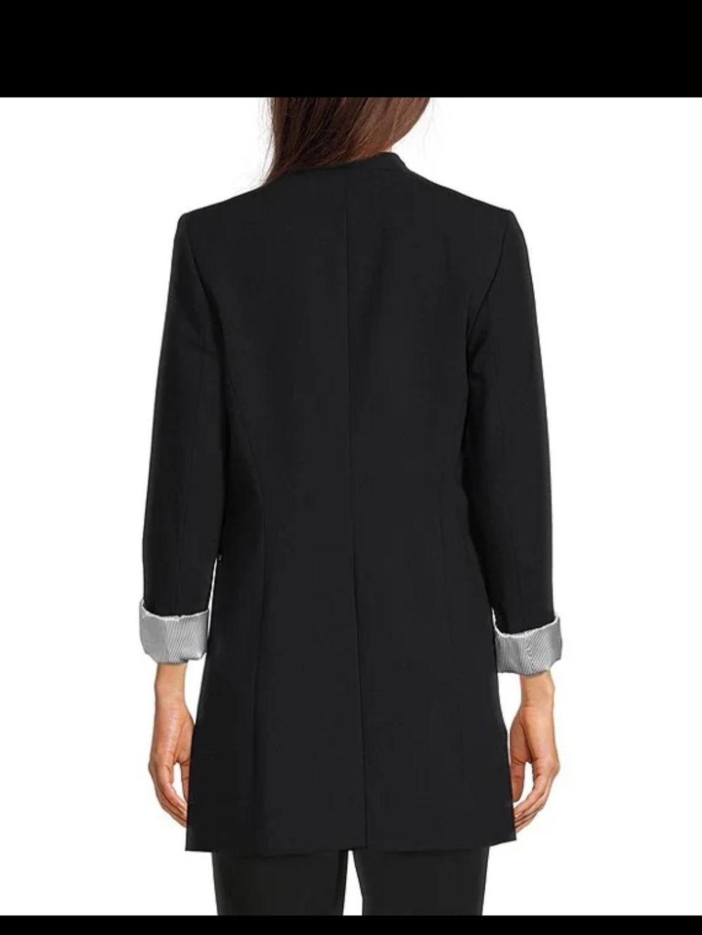Calvin Klein Black Longline Open-Front BLAZER / JACKET - Picture 2 of 15